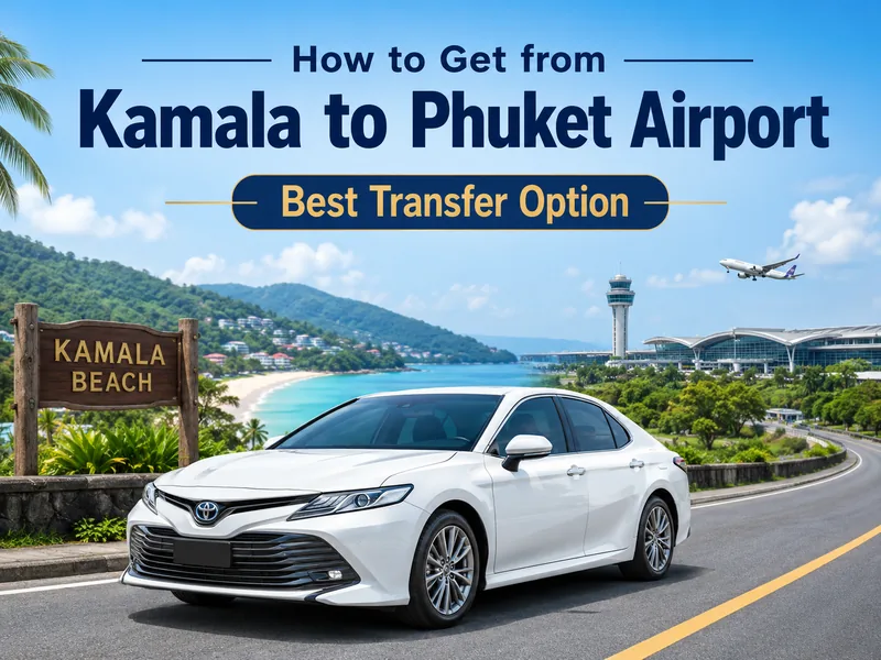 Ways to get from Kamala to Phuket airport: private transfer, bus, taxi, app and rental car