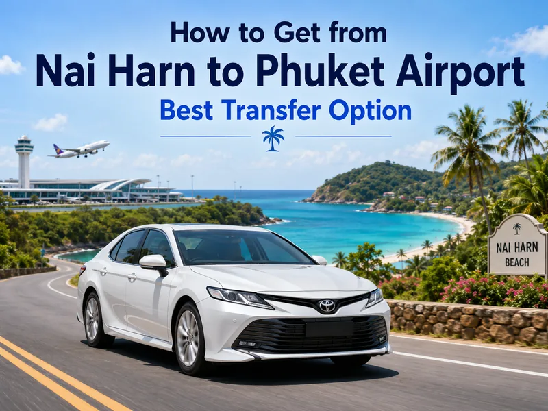 Ways to get from Nai Harn Beach to Phuket airport compared